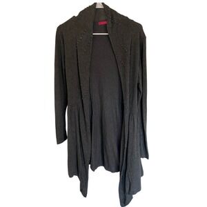 2XISTREMZ Gray Open‎ Front Cardigan Embellished Knit Sweater M